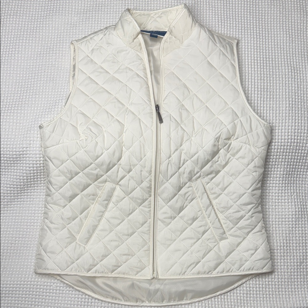 White Karen Scott Diamond Quilted Vest - Size PM